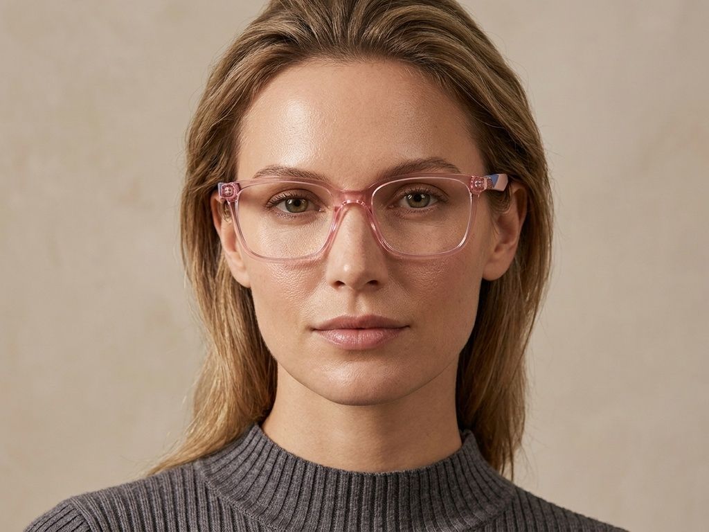 Gafas rectangulares de acetato rosa #BS2425-1453