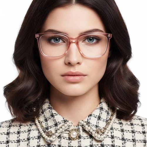 Lunettes rectangulaires en acétate rose #BS2425-1453