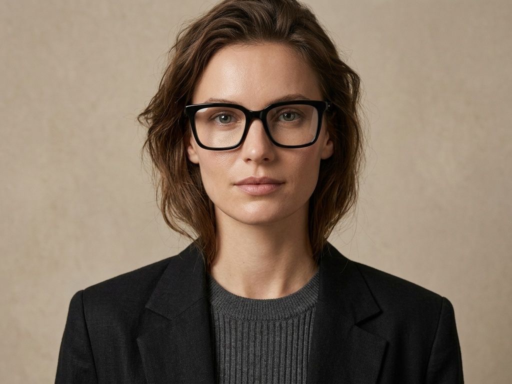 Lunettes rectangulaires en acétate noir #BS2425-1459