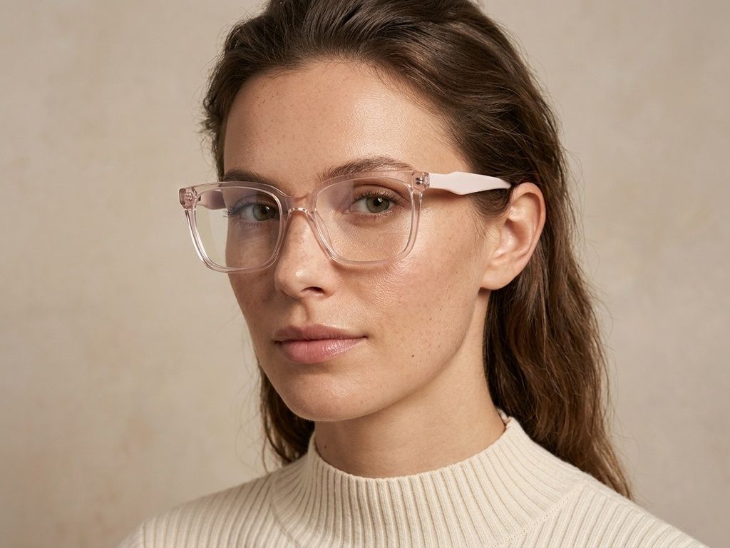 Bicchieri rettangolari in acetato rosa #BS2425-1461