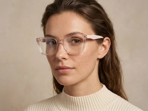 Lunettes rectangulaires en acétate rose #BS2425-1461