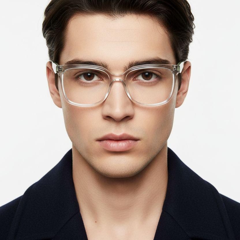 Gafas rectangulares de acetato gris #BS2425-1463