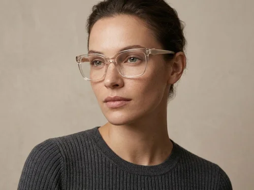 Lunettes rectangulaires en acétate brun #BS2425-1464