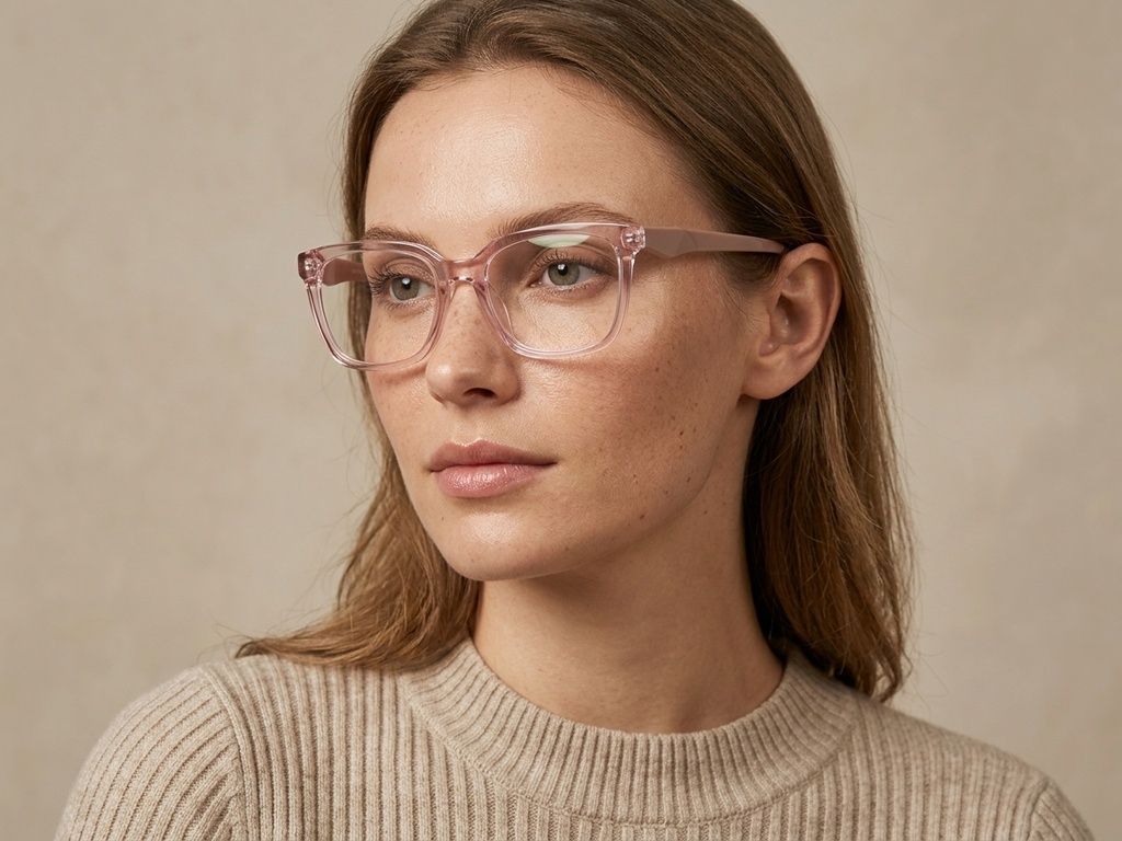 Rectangular Pink Acetate Glasses #BS2425-1466
