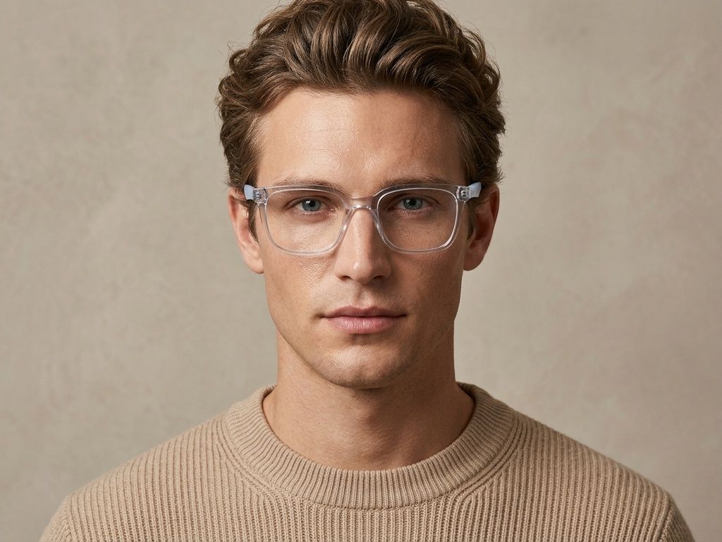 Gafas rectangulares de acetato azul #BS2425-1467