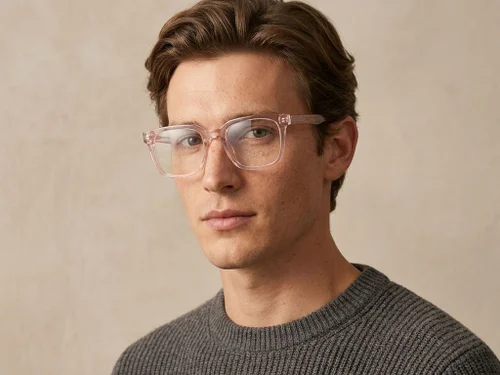 Lunettes rectangulaires en acétate rose #BS2425-1469