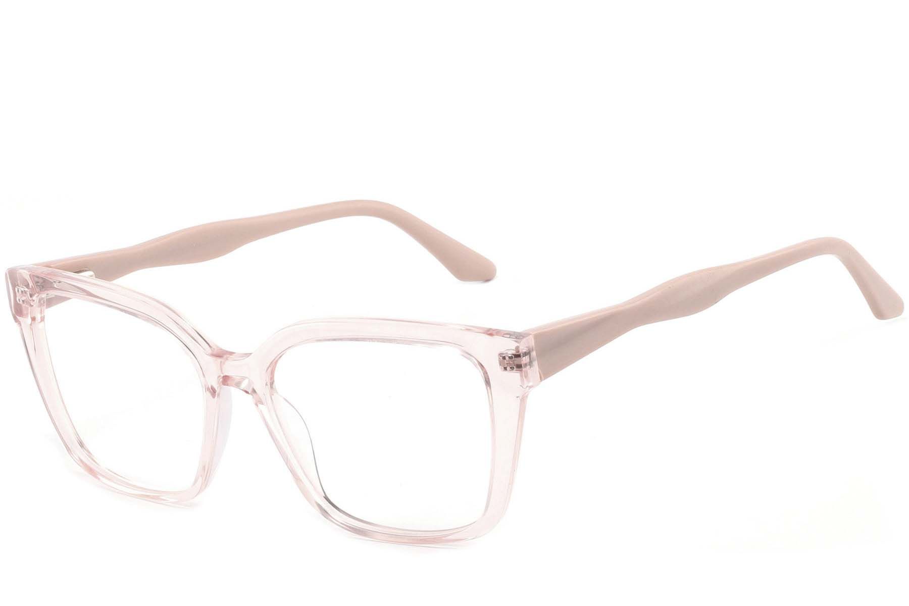 Rectangular Pink Acetate Glasses #BS2425-1469
