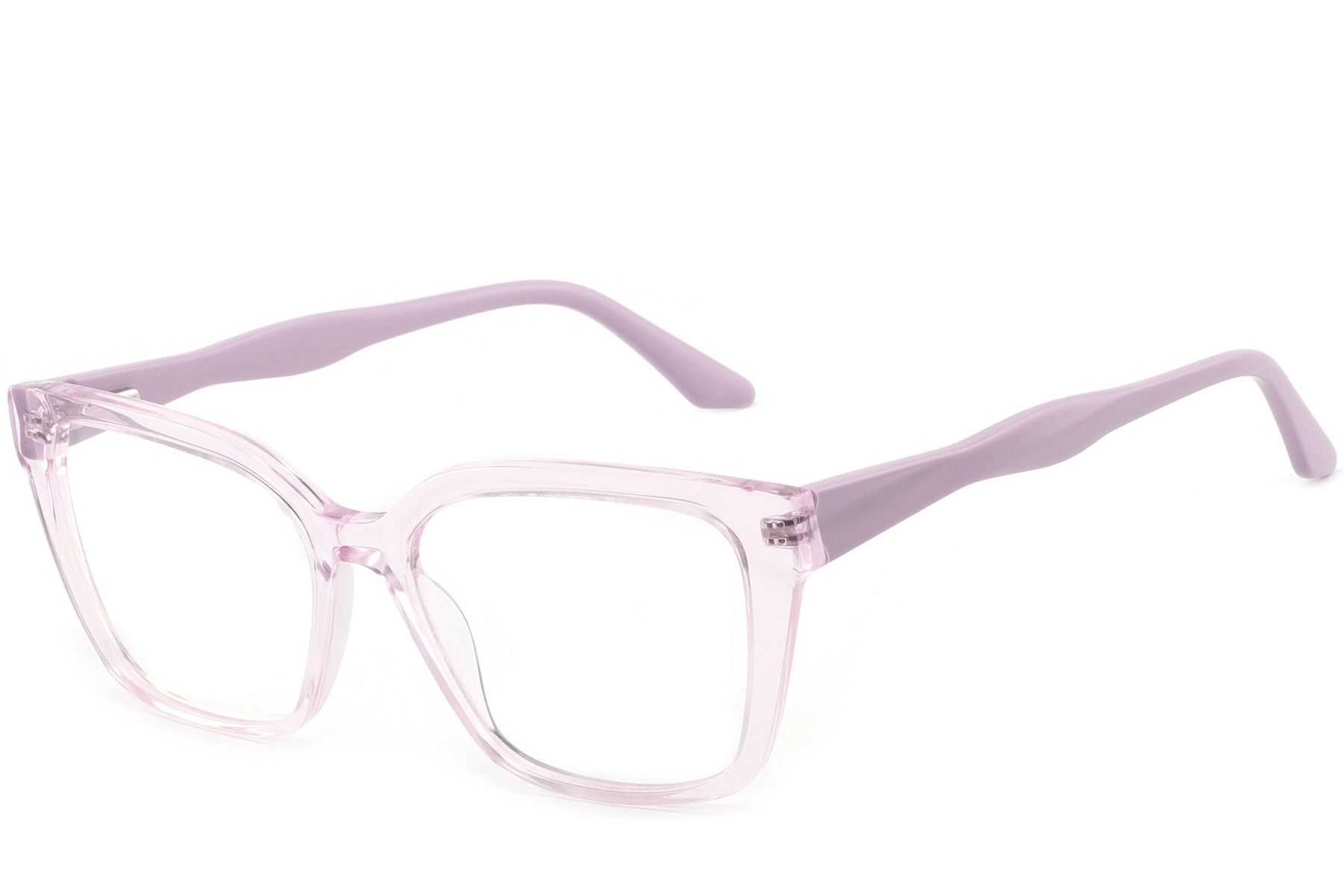 Rectangular Pink Acetate Glasses #BS2425-1471