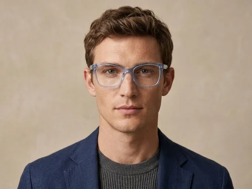 Lunettes rectangulaires en acétate bleu #BS2425-1480