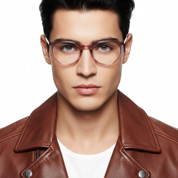 Oval Pink Acetate Glasses #BS2425-1492