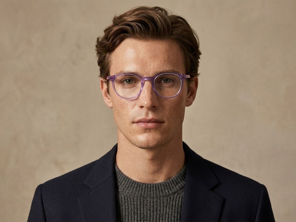 Oval Purple Acetate Glasses #BS2425-1493
