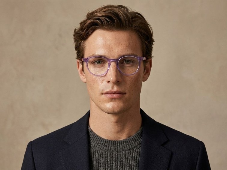 Oval Purple Acetate Glasses #BS2425-1493