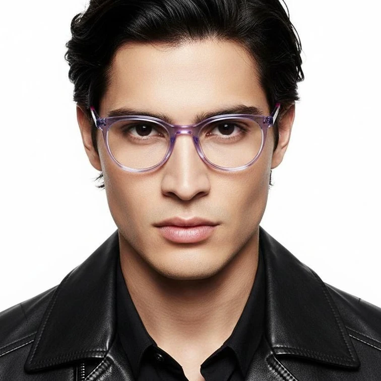 Gafas ovaladas de acetato morado #BS2425-1493