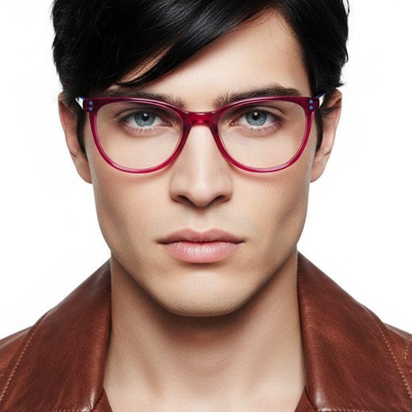 Gafas de acetato rojo mariposa #BS2425-1495
