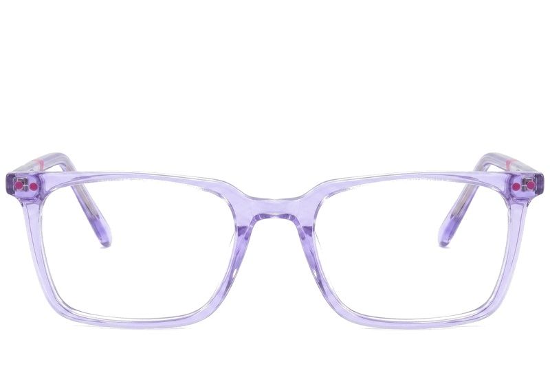 Rectangular Purple Acetate Glasses #BS2425-1499