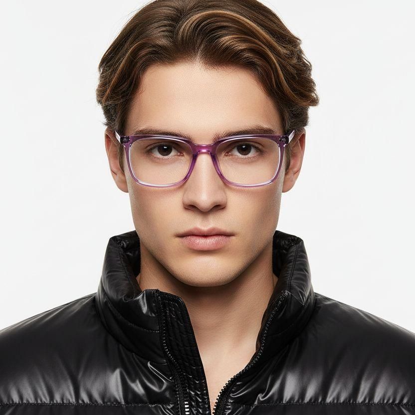 Rectangular Purple Acetate Glasses #BS2425-1500