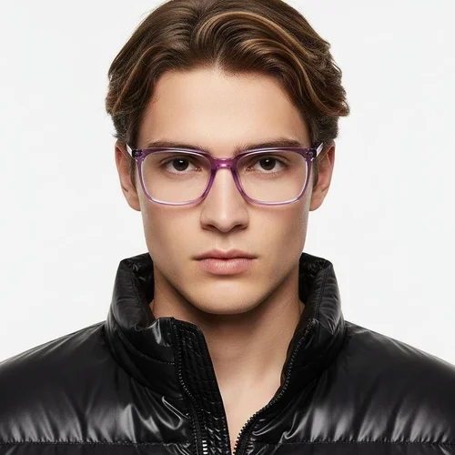 Lunettes rectangulaires en acétate violet #BS2425-1500