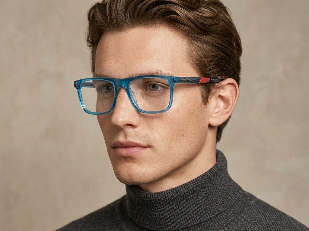 Lunettes aviateur en acétate bleu #BS2425-1511