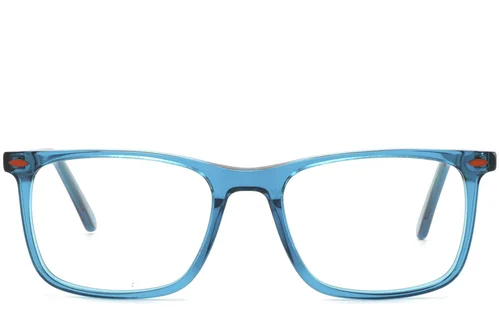 Lunettes rectangulaires en acétate bleu #BS2425-1515