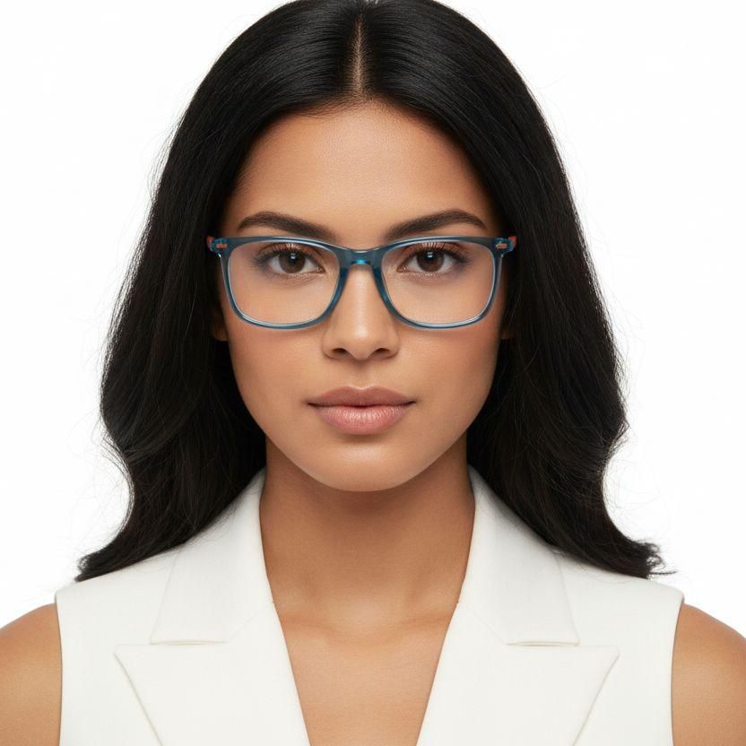 Gafas rectangulares de acetato azul #BS2425-1515
