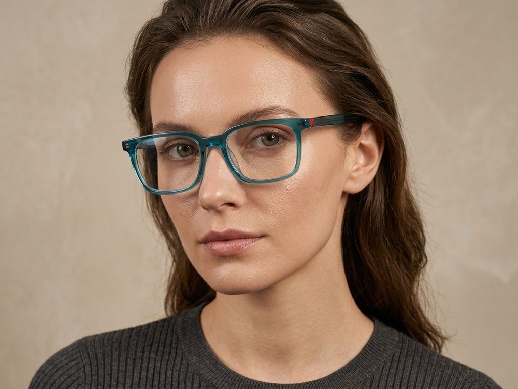 Rectangular Blue Acetate Glasses #BS2425-1517