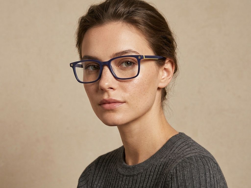 Rectangular Blue Acetate Glasses #BS2425-1519