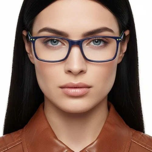 Lunettes rectangulaires en acétate bleu #BS2425-1523