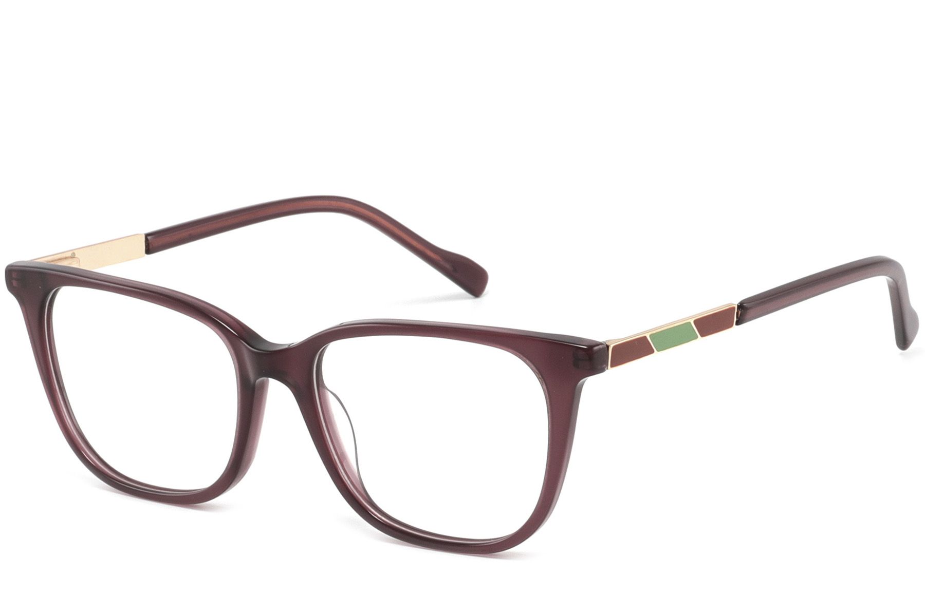 Rechteckige braune Acetatgläser #BS2425-1537