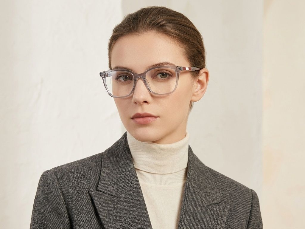 Gafas rectangulares de acetato morado #BS2425-1538
