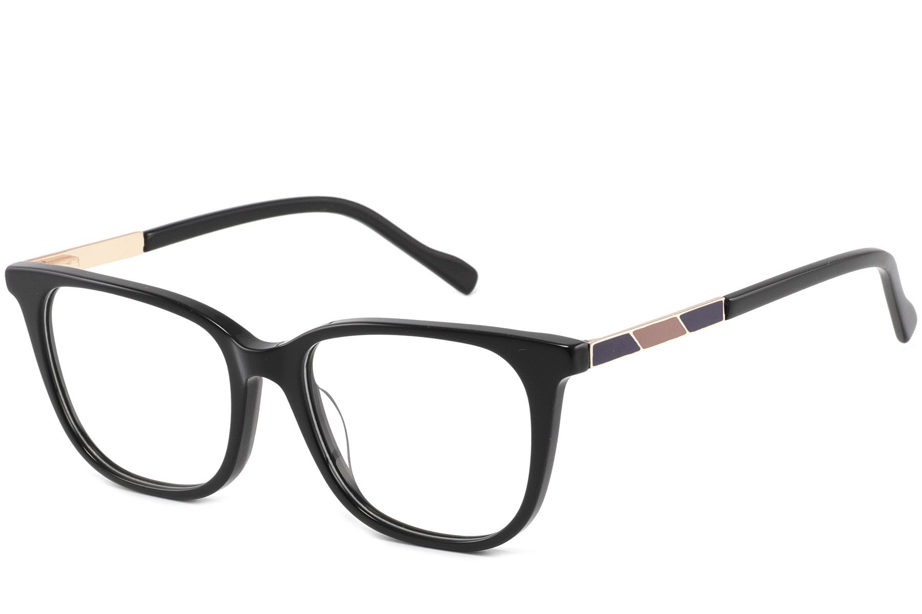 Gafas rectangulares de acetato negro #BS2425-1539
