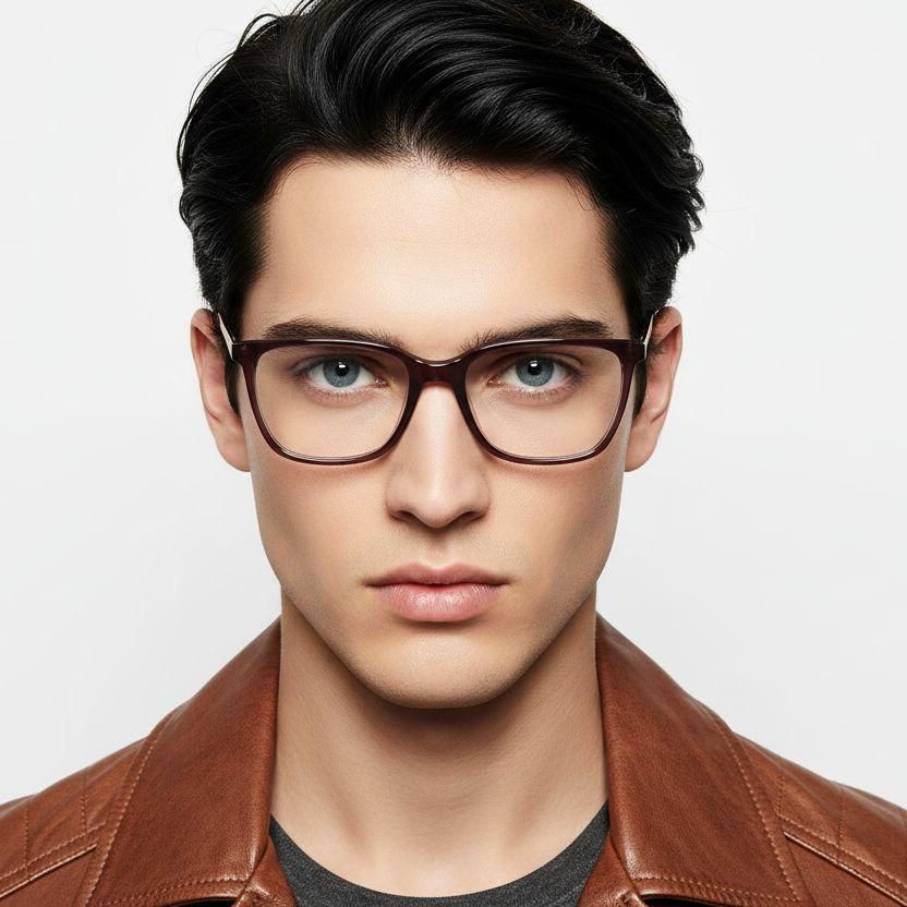 Rectangular Brown Acetate Glasses #BS2425-1543