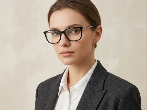 Lunettes rectangulaires en acétate noir #BS2425-1545