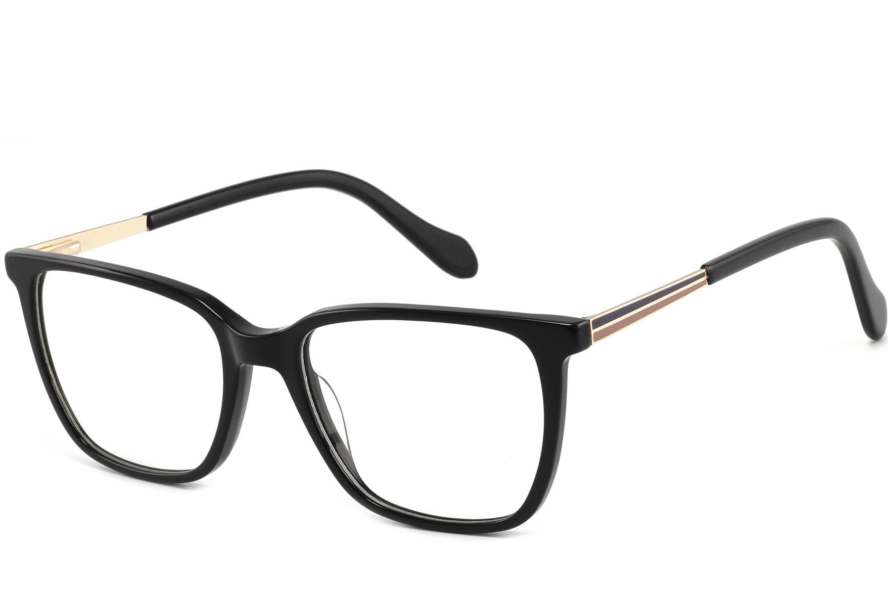 Rechteckige schwarze Acetatbrille #BS2425-1545