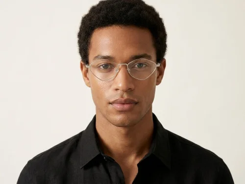 Lunettes géométriques en métal argenté #BS2425-1556