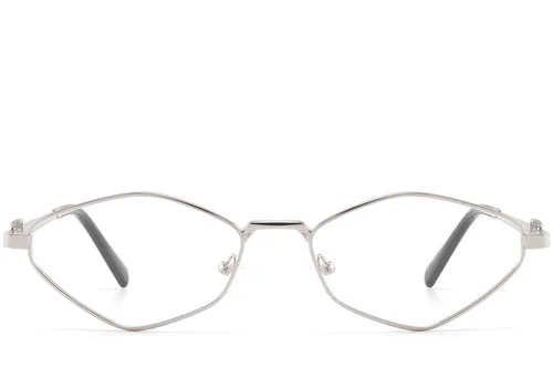 Lunettes géométriques en métal argenté #BS2425-1556