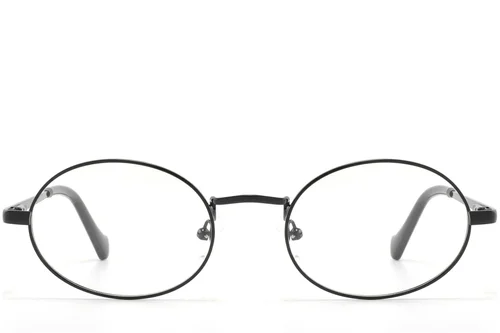 Lunettes ovales en métal noir #BS2425-1559
