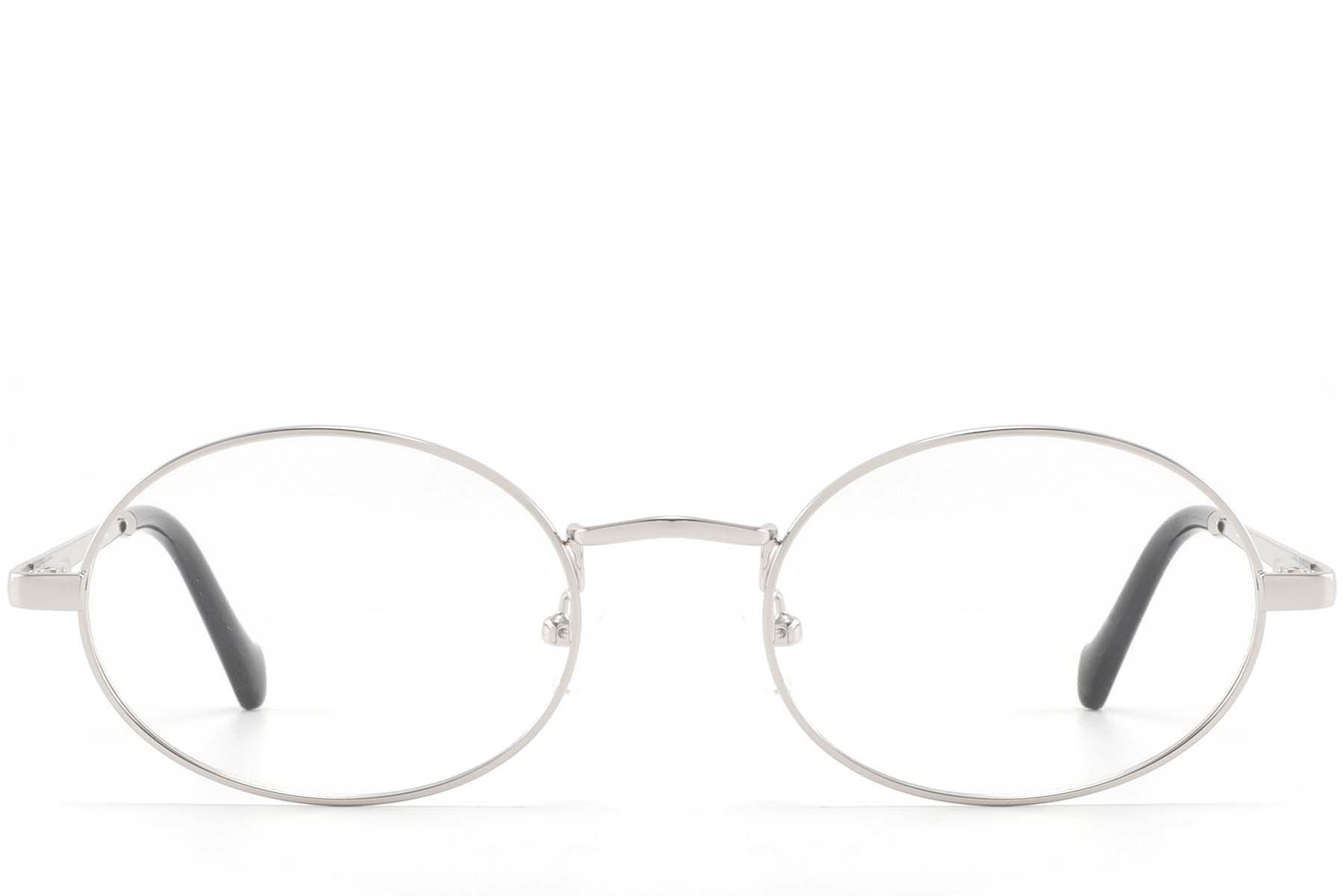 Oval Silver Metal Glasses #BS2425-1560