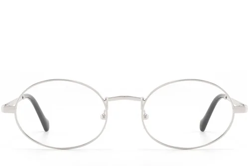 Lunettes ovales en métal argenté #BS2425-1560