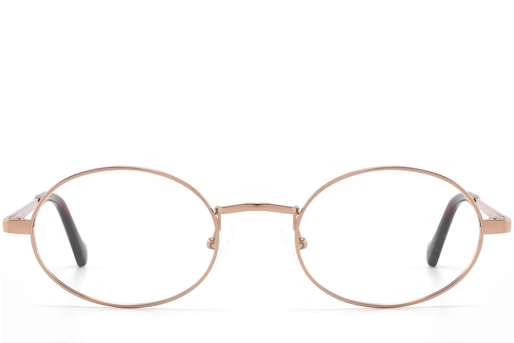 Oval Golden Metal Glasses #BS2425-1561