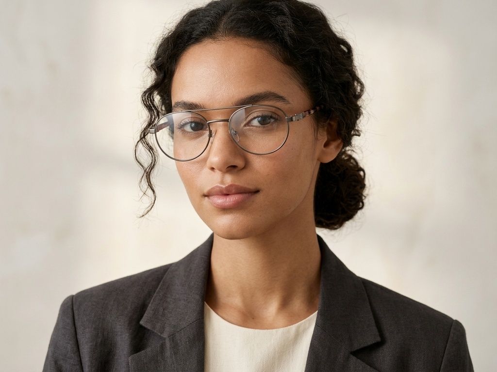 Aviator Black Metal Glasses #BS2425-1565