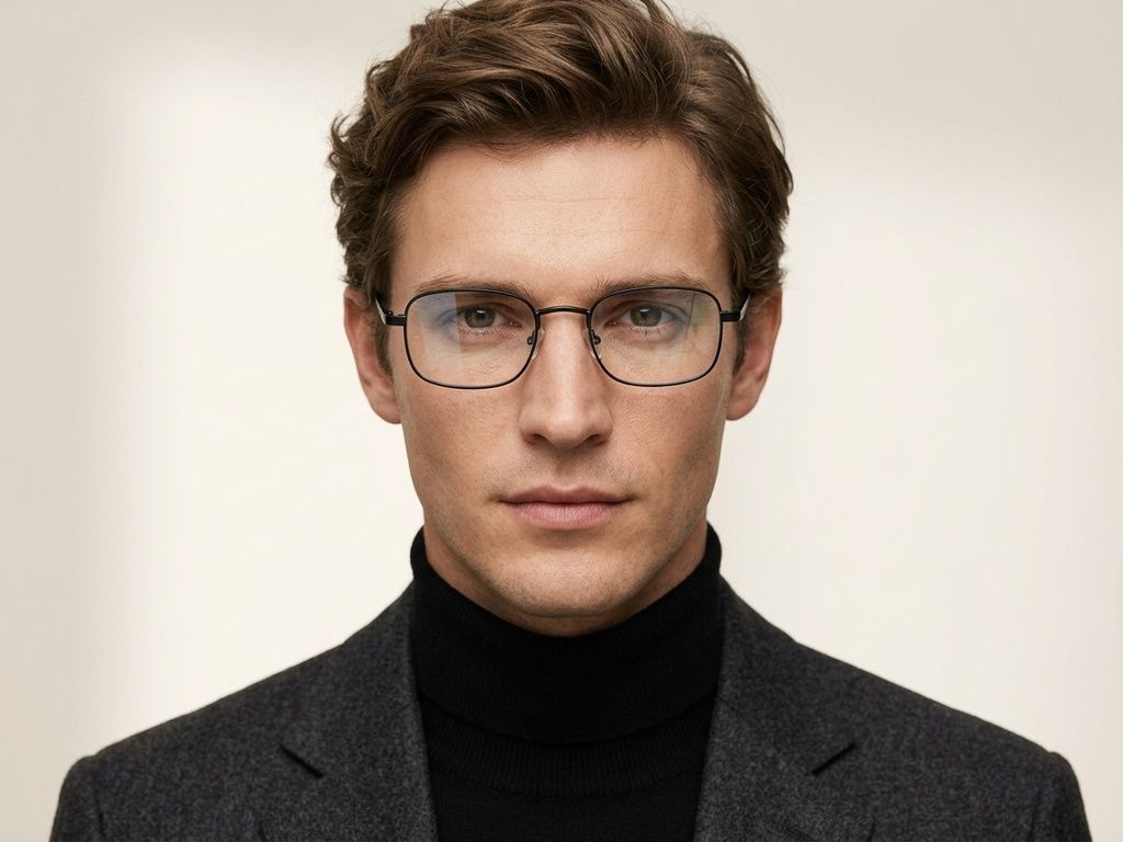 Rectangular Black Metal Glasses #BS2425-1567