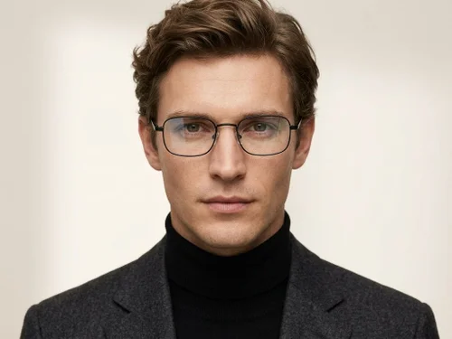 Lunettes rectangulaires en métal noir #BS2425-1567