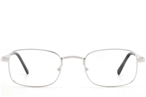 Lunettes rectangulaires en métal argenté #BS2425-1568