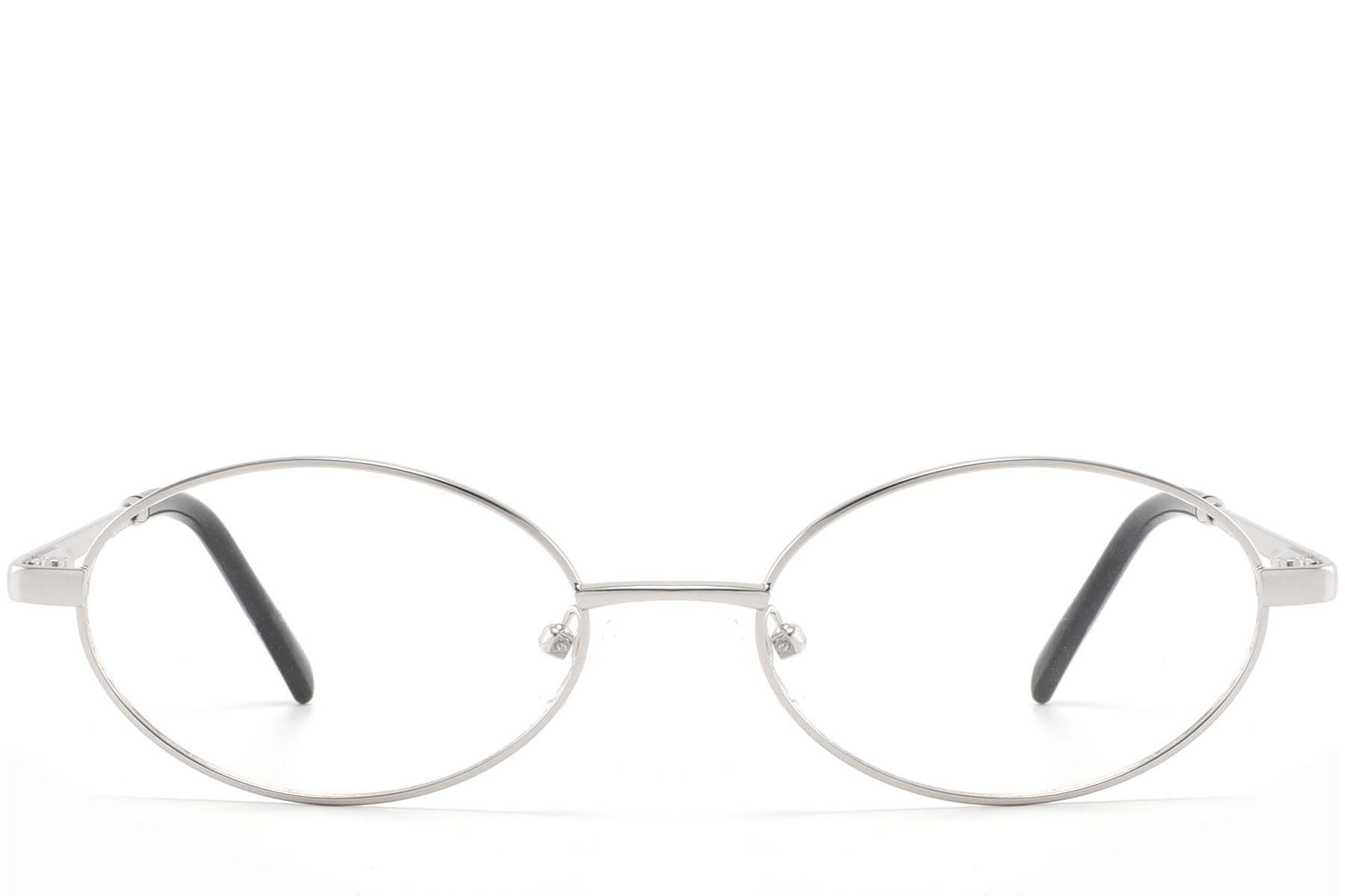 Oval Silver Metal Glasses #BS2425-1572