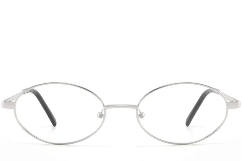 Lunettes ovales en métal argenté #BS2425-1572