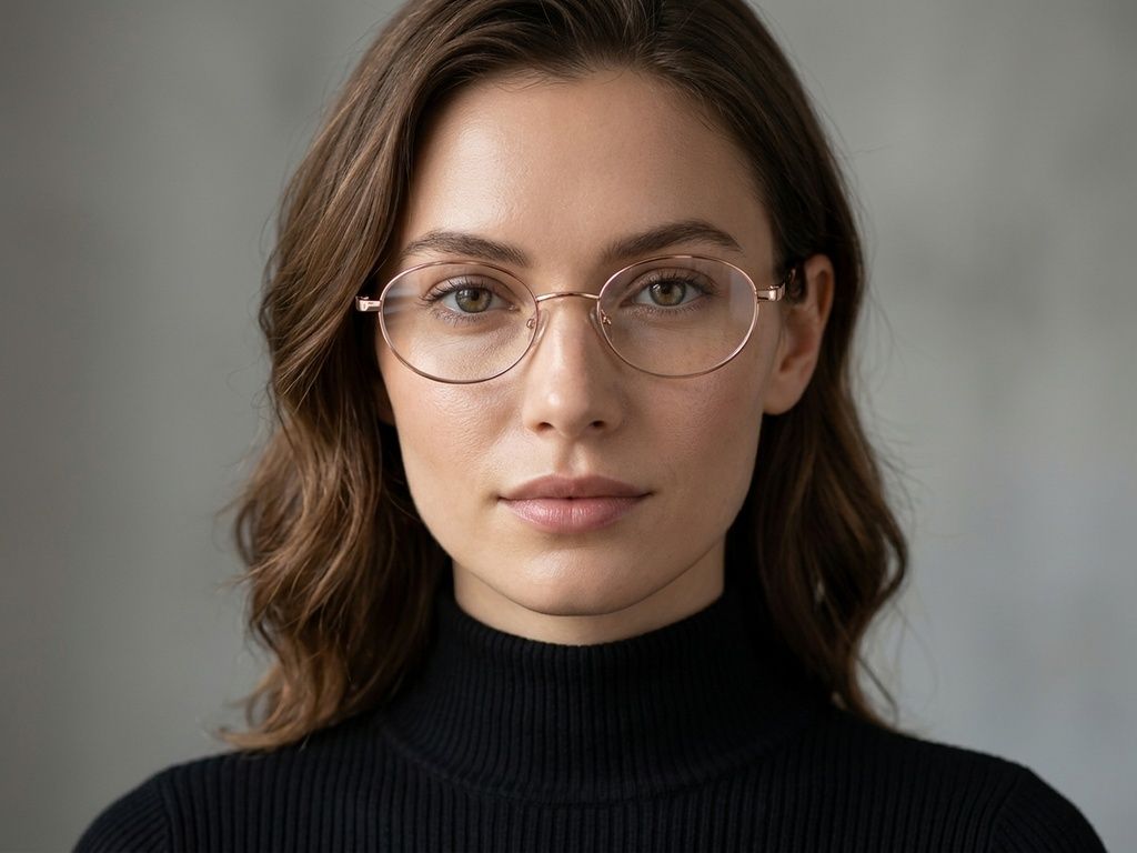Ovale goldene Metallbrille #BS2425-1573