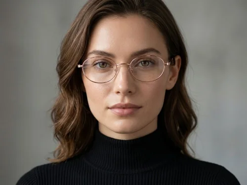 Lunettes ovales en métal doré #BS2425-1573