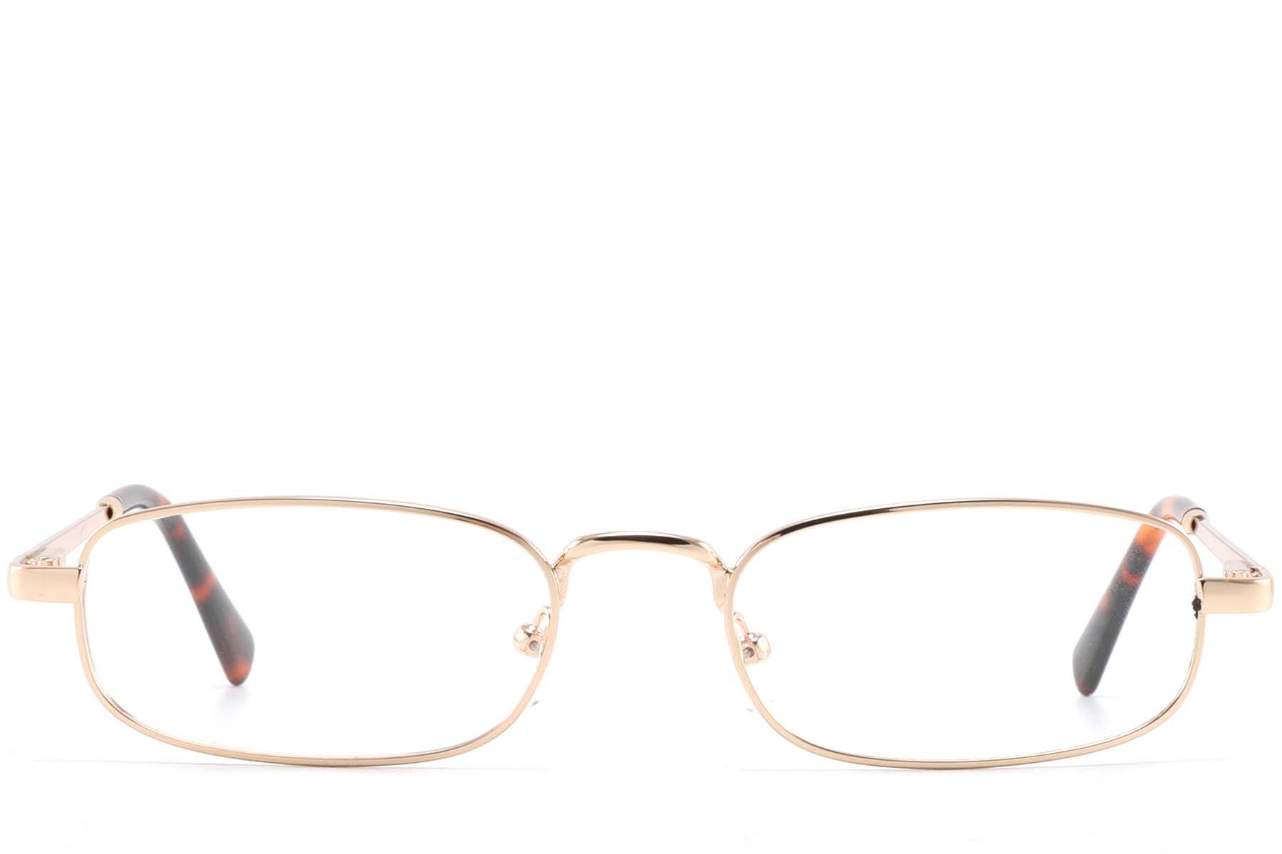 Rectangular Golden Metal Glasses #BS2425-1574