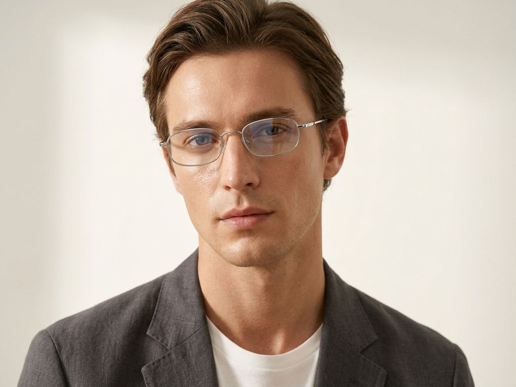 Rectangular Silver Metal Glasses #BS2425-1576