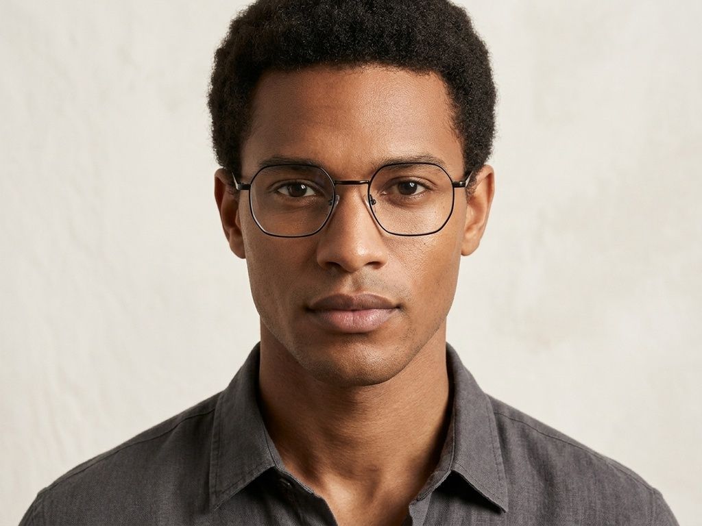 Geometric Black Metal Glasses #BS2425-1579